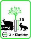 Trunk Saver Solid Wall Tree Guard - 3 ft Ht x 3-in Diameter (10-Pack)